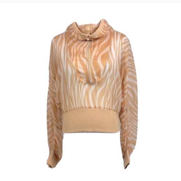 FP Movement by Free People Jackets & Blazers - Free People Movement Tan Zebra Print Dolman Sleeve Pullover Windbreaker